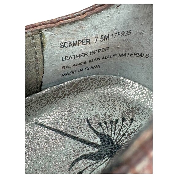 OTBT Scamper Burgundy Leather Ankle Strap Wedge Loafers - Picture 2 of 10